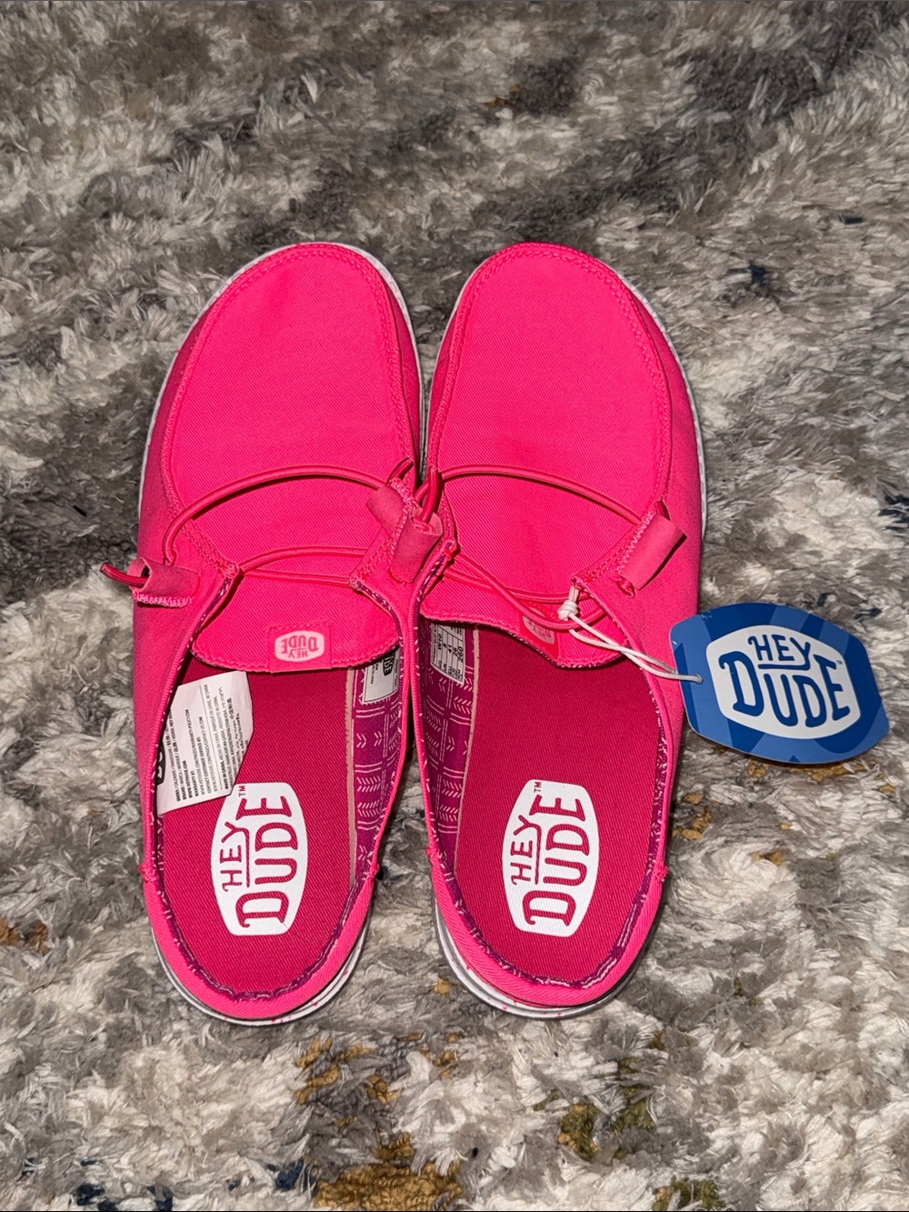 *NWT Women’s Hey Dude Wendy Slip Stretch Canvas Neon Pink